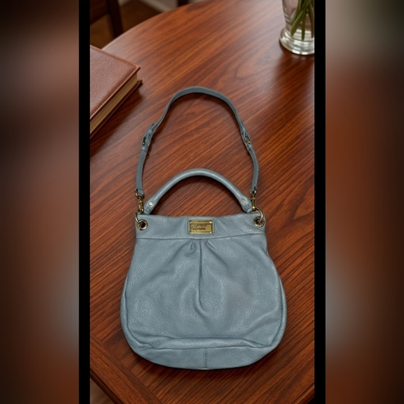 Marc By Marc Jacobs Handbags - Marc by Marc Jacobs Classic Q Hillier Blue Pebble Leather Hobo Bag